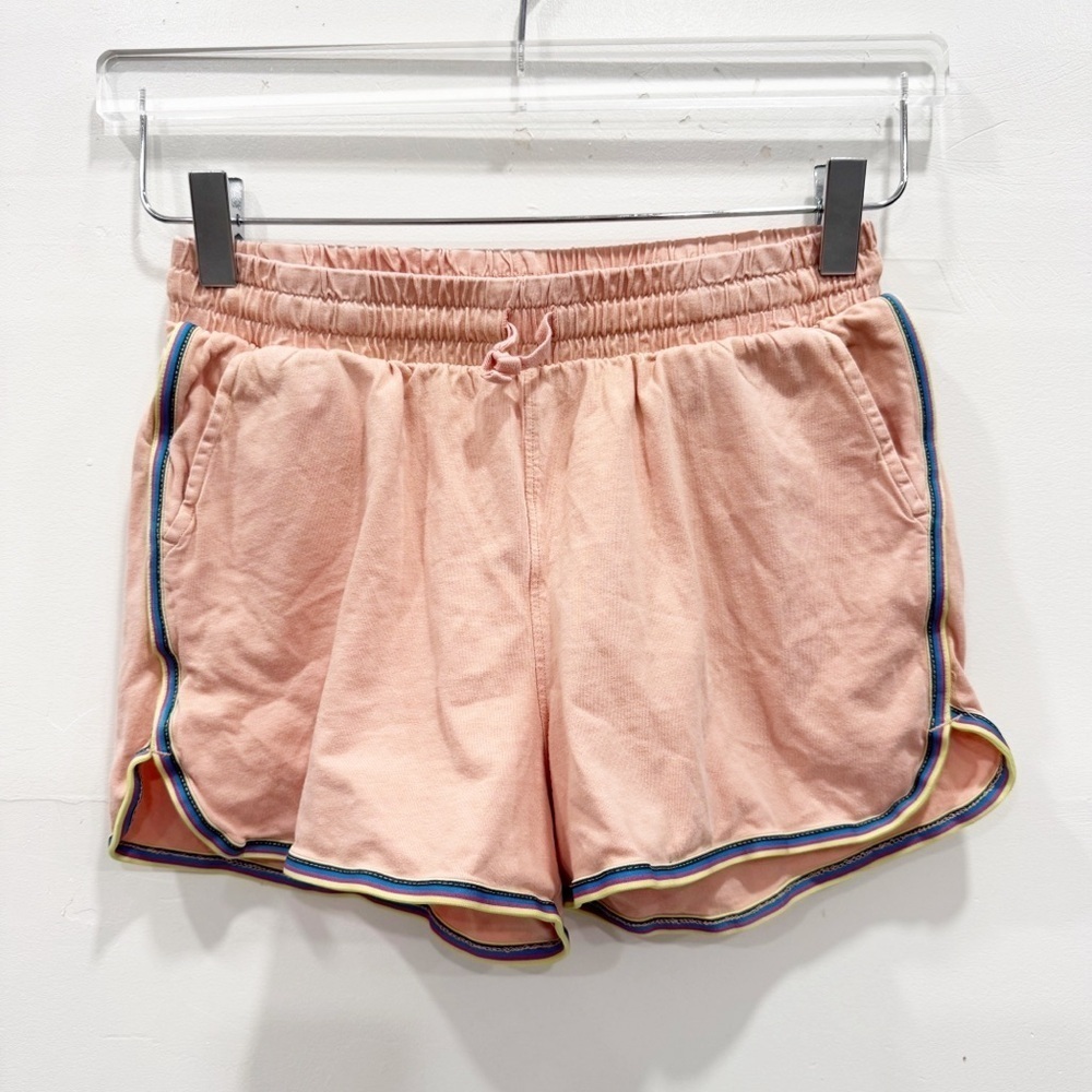 Tea Collection Rainbow Binding Track Shorts Size 14 Peach